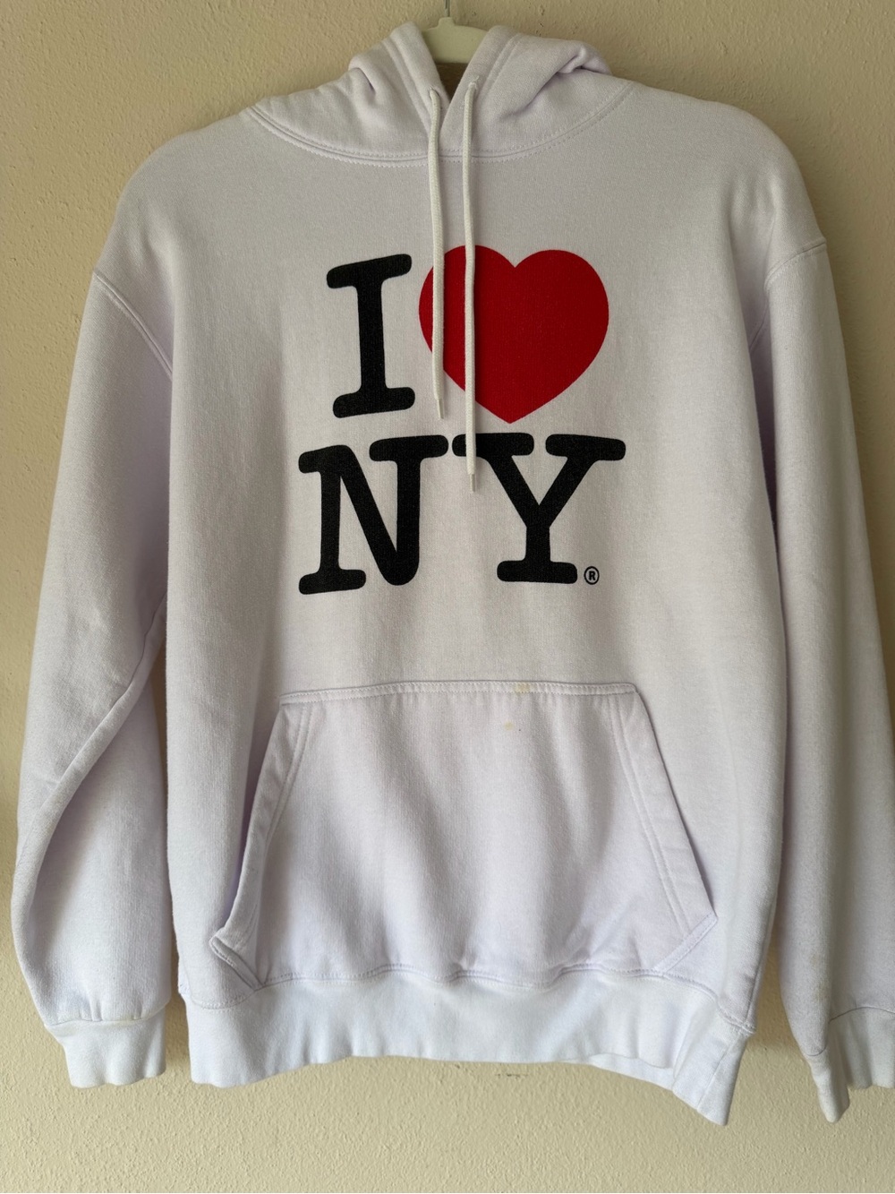 White 'I ♥ NY' Graphic Crewneck Hoodie